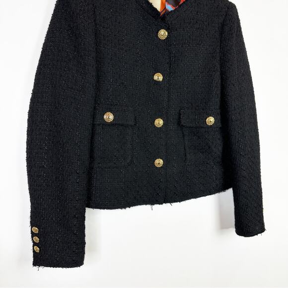 Zara Black Textured Tweed Structured Lined Blazer. Blogger fave.🔥 - Picture 6 of 13